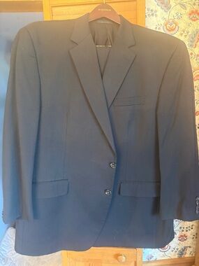 Men's Navy Two-Button Suit Jacket - Unbranded